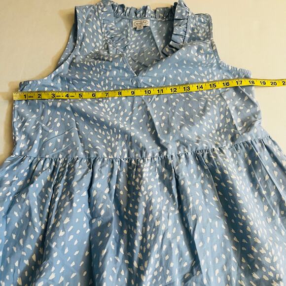 Mud Pie Printed Sleeveless Tiered Dress Size S Small Blue - Picture 6 of 8